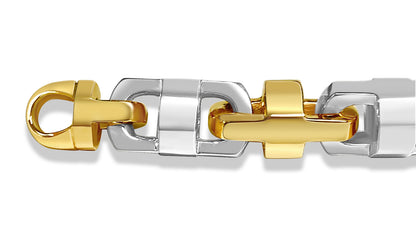 Anchor Mariner Solid Gold Handmade Bracelet , 14mm, 6.5-10 Inch
