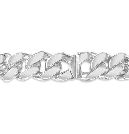 ID Curb Solid Gold Handmade Bracelet , 15mm, 6.5-10 Inch