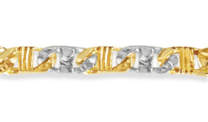 Anchor Mariner Solid Gold Handmade Bracelet , 6mm, 6.5-10 Inch