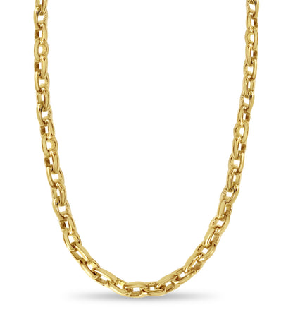 Fancy Rolo Solid Gold Handmade Necklace , 8mm, 16-30 Inch