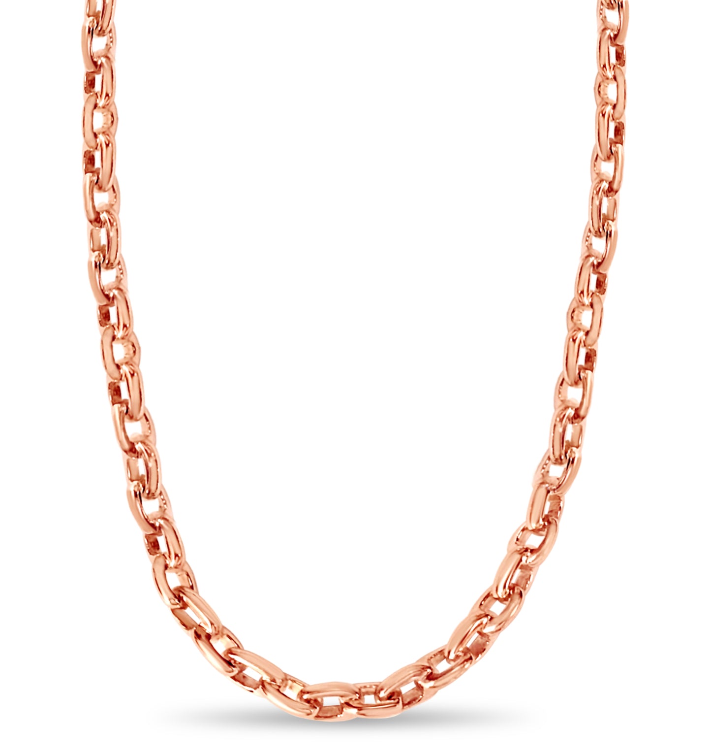 Fancy Rolo Solid Gold Handmade Necklace , 8mm, 16-30 Inch