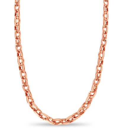 Fancy Rolo Solid Gold Handmade Necklace , 8mm, 16-30 Inch