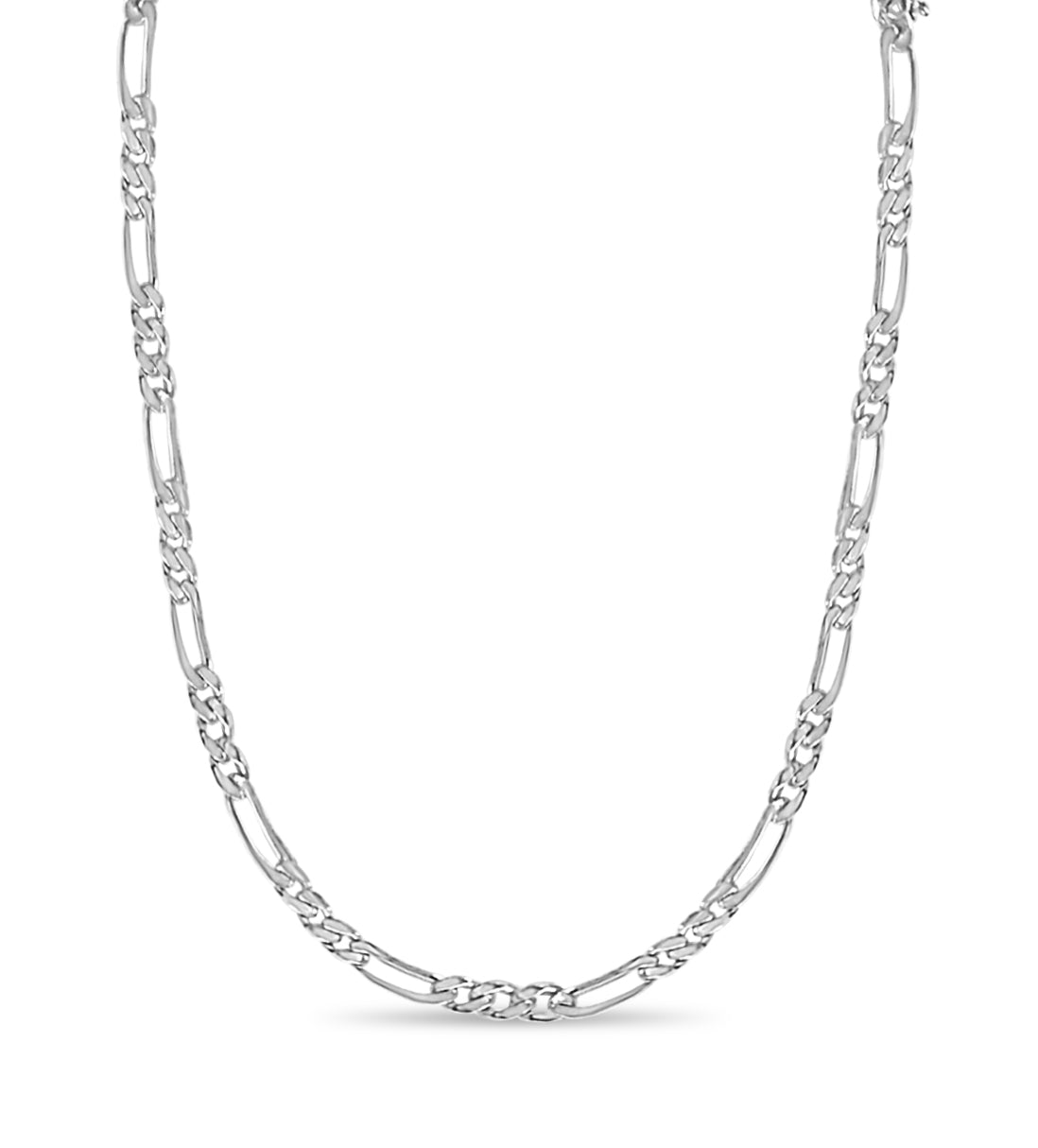 Figaro Solid Gold Handmade Necklace , 5mm, 16-30 Inch