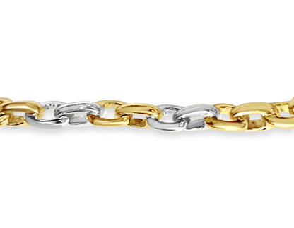 Fancy Rolo Solid Gold Handmade Bracelet , 8mm, 6.5-10 Inch