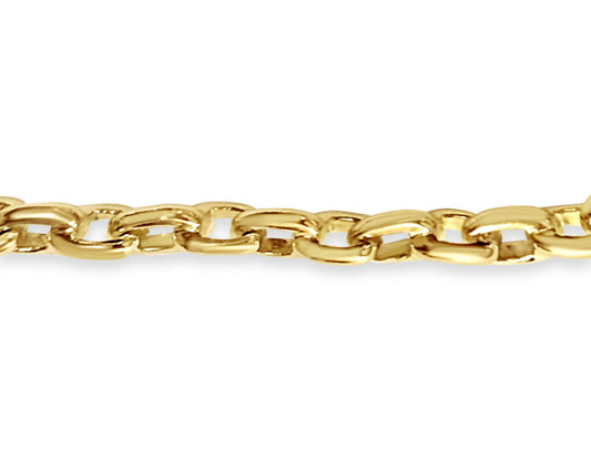 Fancy Rolo Solid Gold Handmade Bracelet , 8mm, 6.5-10 Inch