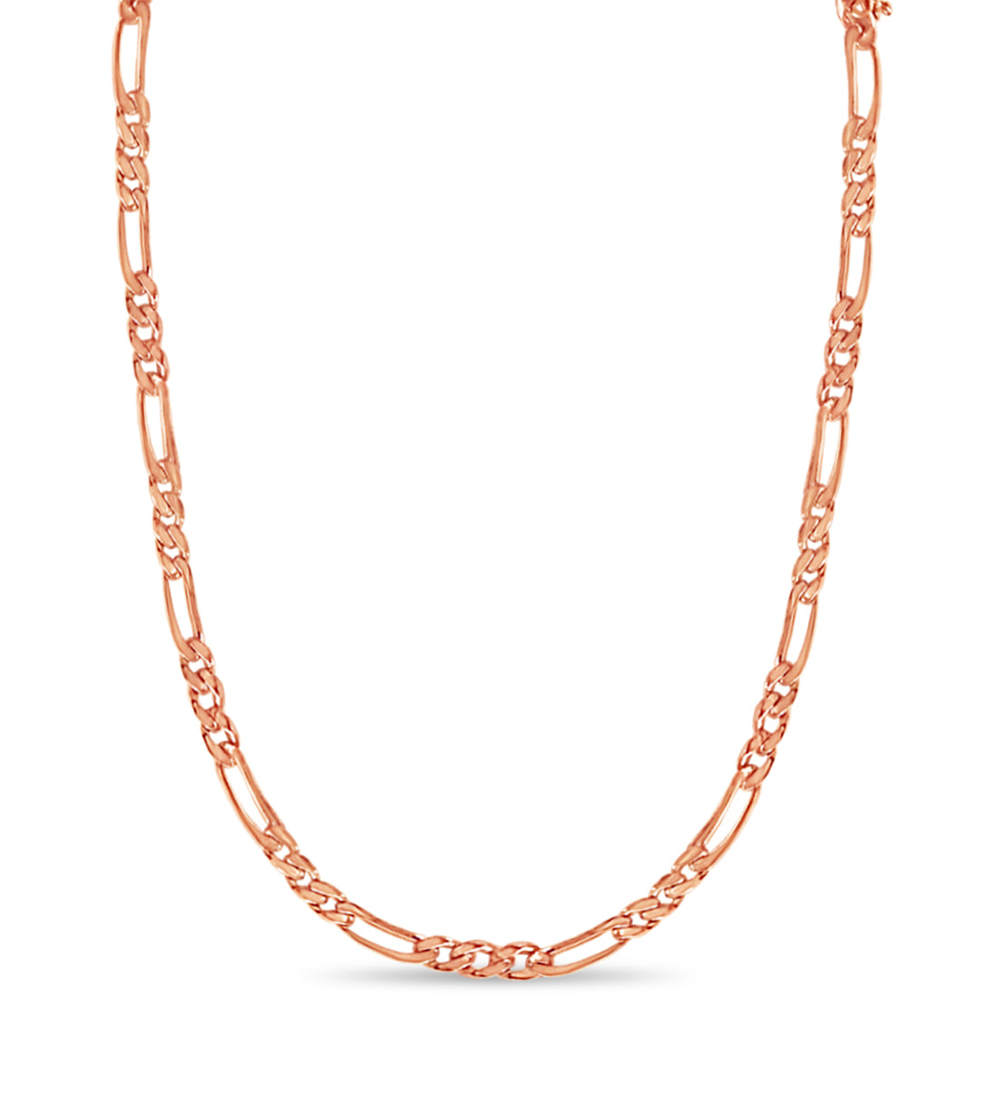 Figaro Solid Gold Handmade Necklace , 5mm, 16-30 Inch