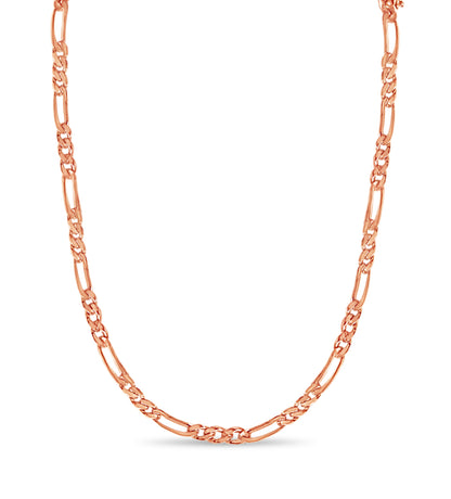 Figaro Solid Gold Handmade Necklace , 5mm, 16-30 Inch