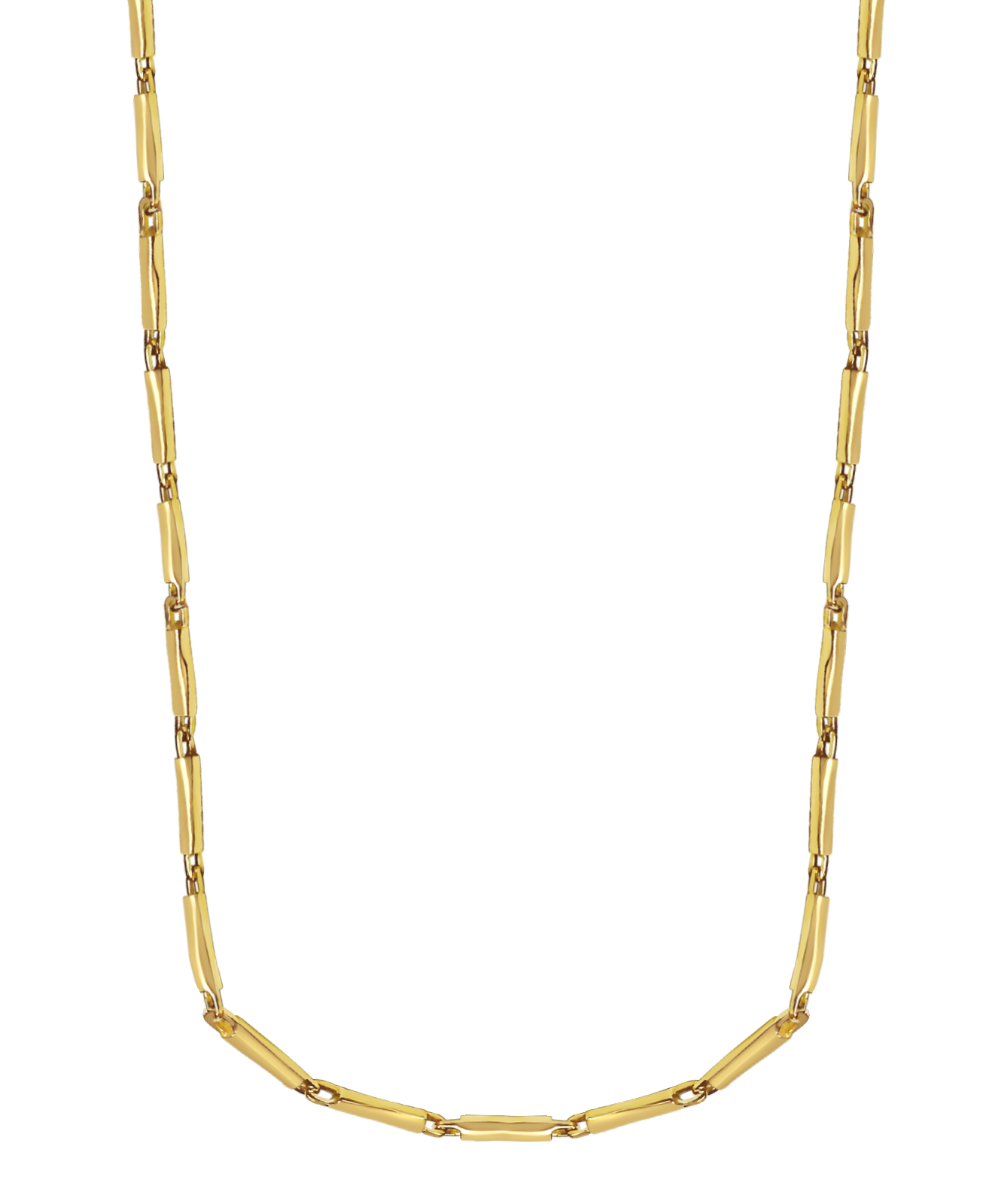 Cylinder Tube Solid Gold Handmade Necklace , 4mm, 16-30 Inch