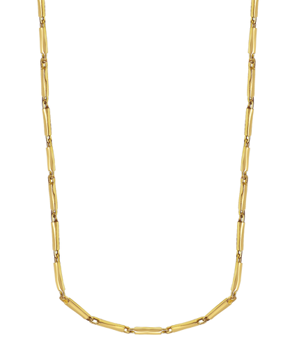 Cylinder Tube Solid Gold Handmade Necklace , 4mm, 16-30 Inch