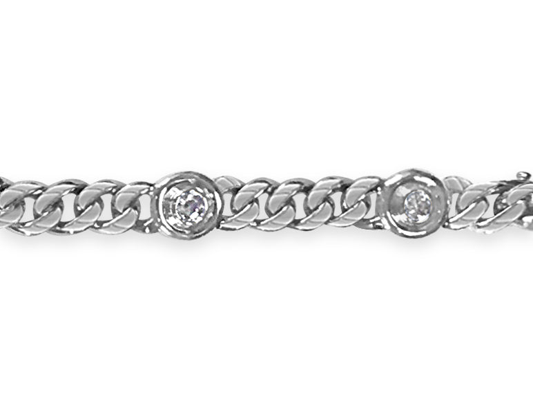 Curb Solid Gold Handmade Bracelet , 8mm, 6.5-10 Inch