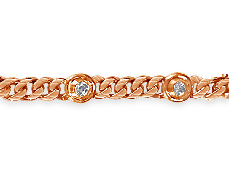 Curb Solid Gold Handmade Bracelet , 8mm, 6.5-10 Inch