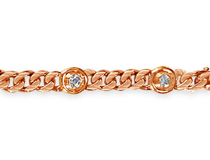 Curb Solid Gold Handmade Bracelet , 8mm, 6.5-10 Inch