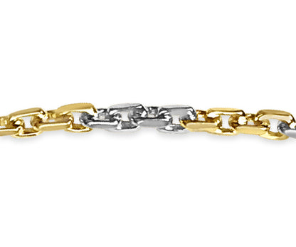 Fancy Rolo Solid Gold Handmade Bracelet , 7mm, 6.5-10 Inch