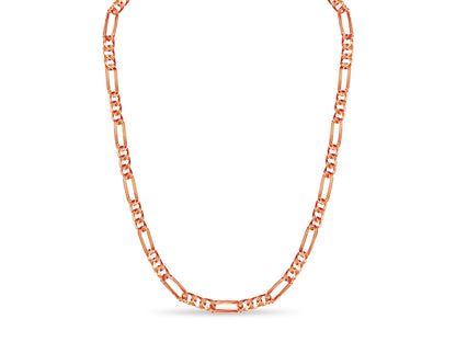 Figaro Solid Gold Handmade Necklace , 8mm, 16-30 Inch