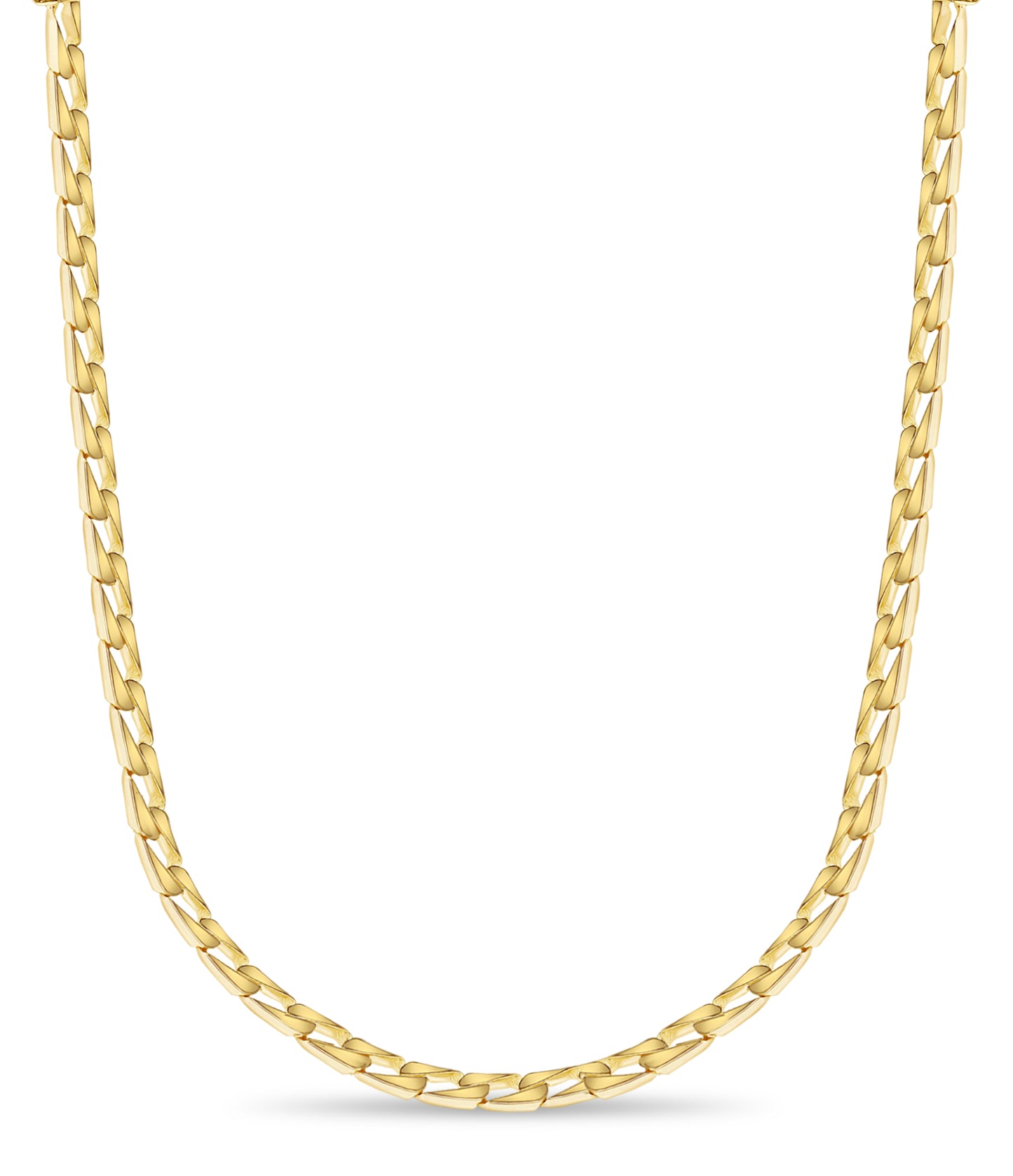 Curb Solid Gold Handmade Necklace , 9mm, 16-30 Inch