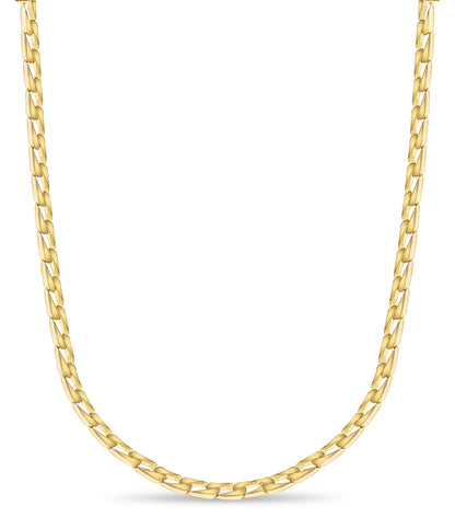 Curb Solid Gold Handmade Necklace , 9mm, 16-30 Inch