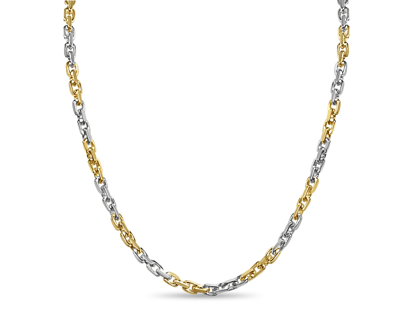 Fancy Rolo Solid Gold Handmade Necklace , 7mm, 16-30 Inch