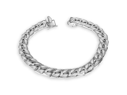 Curb Solid Gold Handmade Bracelet , 9mm, 6.5-10 Inch