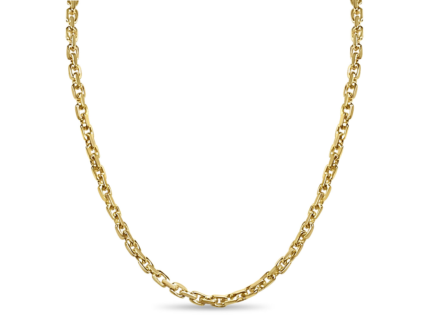 Fancy Rolo Solid Gold Handmade Necklace , 7mm, 16-30 Inch