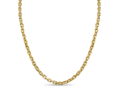 Fancy Rolo Solid Gold Handmade Necklace , 7mm, 16-30 Inch