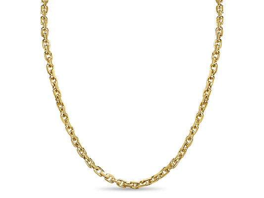 Fancy Rolo Solid Gold Handmade Necklace , 7mm, 16-30 Inch