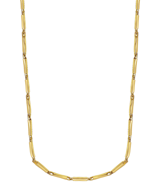 Cylinder Tube Solid Gold Handmade Necklace , 4mm, 16-30 Inch