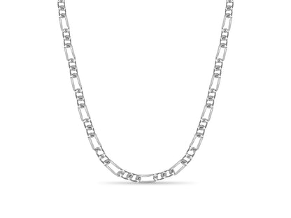 Figaro Solid Gold Handmade Necklace , 7mm, 16-30 Inch