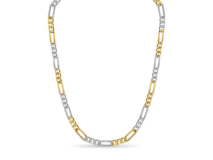Figaro Solid Gold Handmade Necklace , 8mm, 16-30 Inch