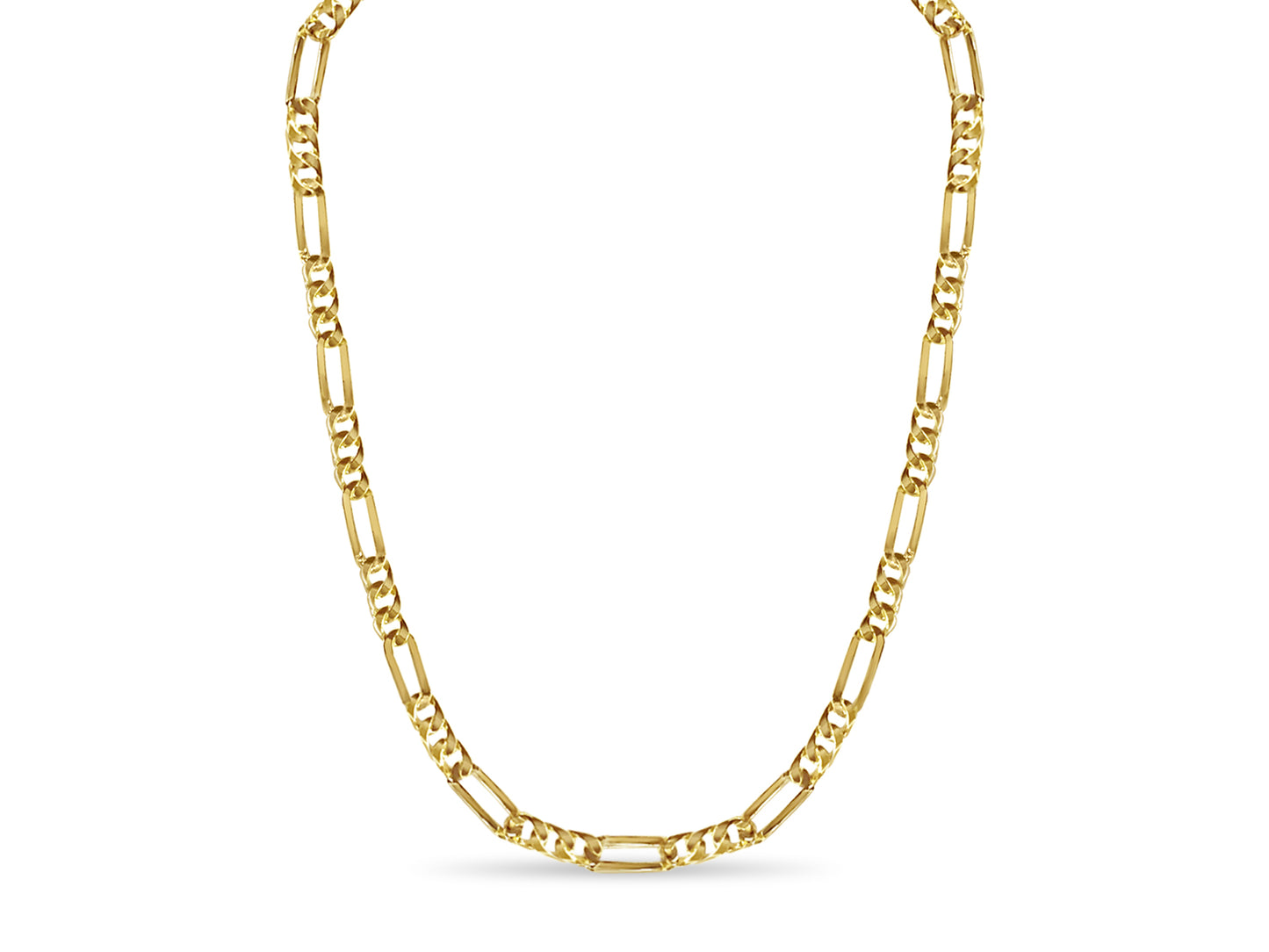 18k Solid Yellow Gold Handmade 8mm Figaro Link Necklace, 30", Approx 104g