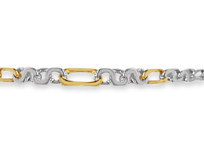 Figaro Infinity Solid Gold Handmade Bracelet , 4mm, 6.5-10 Inch
