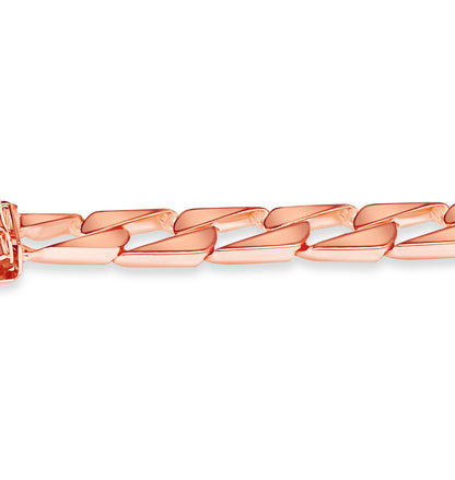 Curb Solid Gold Handmade Bracelet , 9mm, 6.5-10 Inch