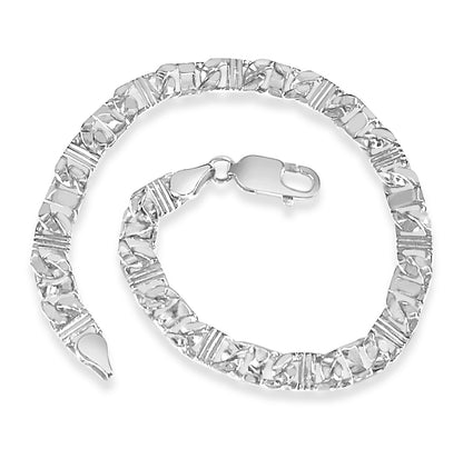 Anchor Mariner Solid Gold Handmade Bracelet , 6mm, 6.5-10 Inch