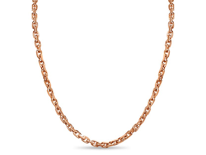 Fancy Rolo Solid Gold Handmade Necklace , 7mm, 16-30 Inch