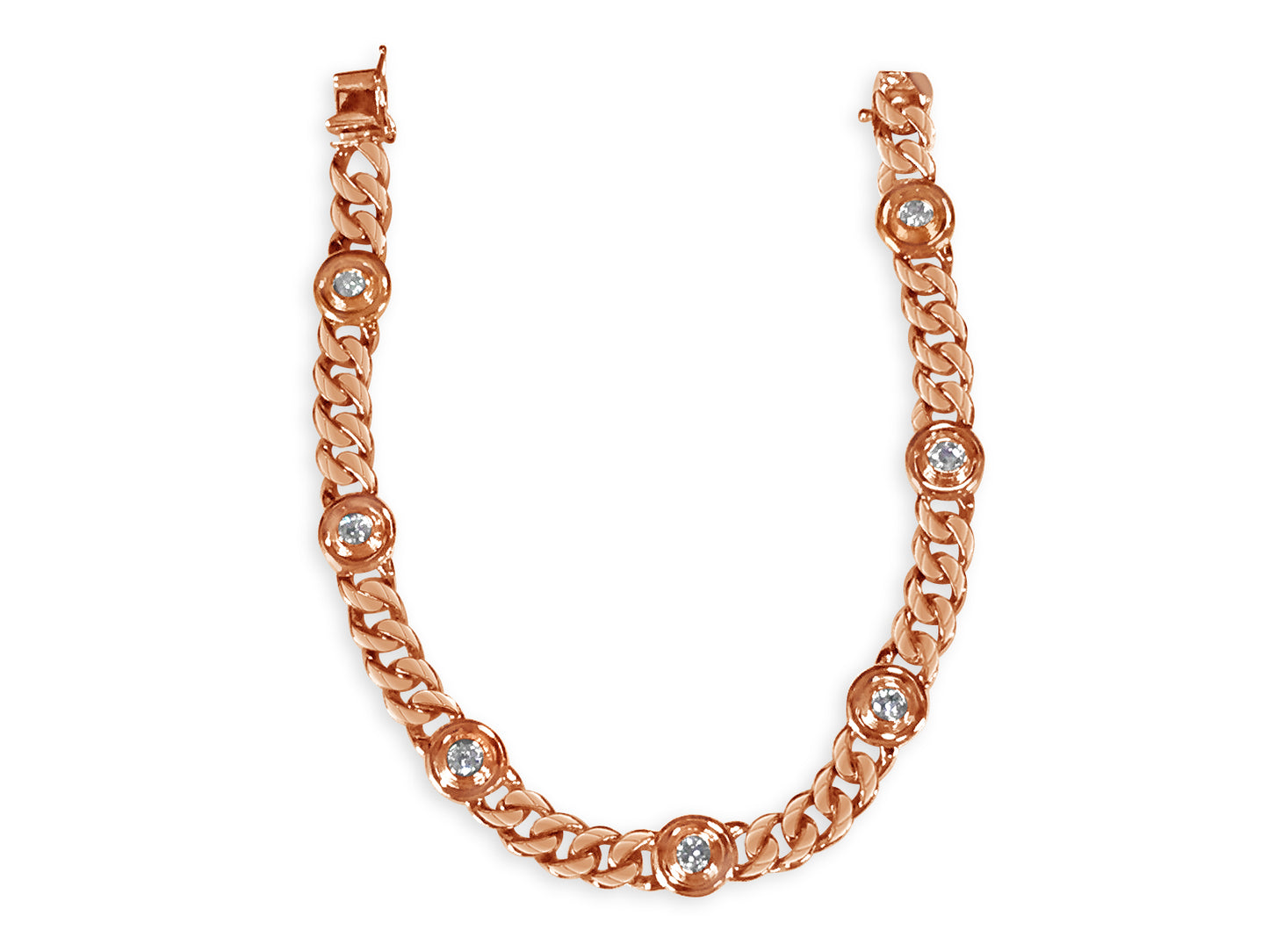 Curb Solid Gold Handmade Bracelet , 8mm, 6.5-10 Inch