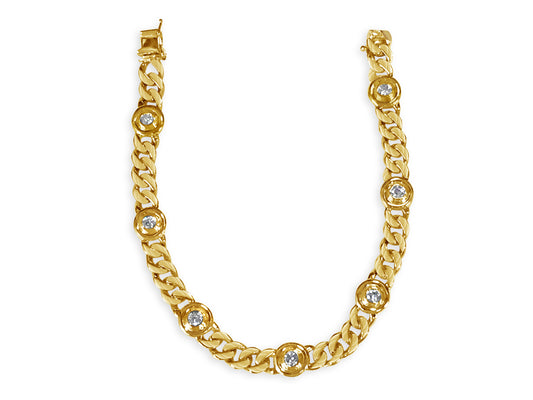 Curb Solid Gold Handmade Bracelet , 8mm, 6.5-10 Inch