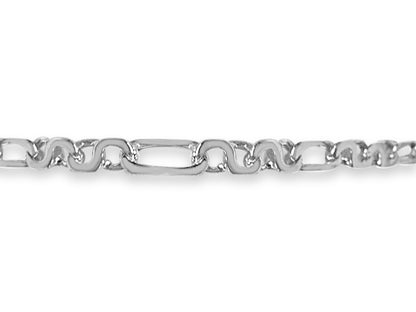 Figaro Infinity Solid Gold Handmade Bracelet , 4mm, 6.5-10 Inch