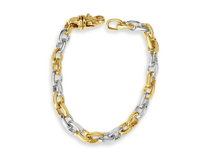 Fancy Rolo Solid Gold Handmade Bracelet , 8mm, 6.5-10 Inch