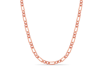 Figaro Solid Gold Handmade Necklace , 7mm, 16-30 Inch