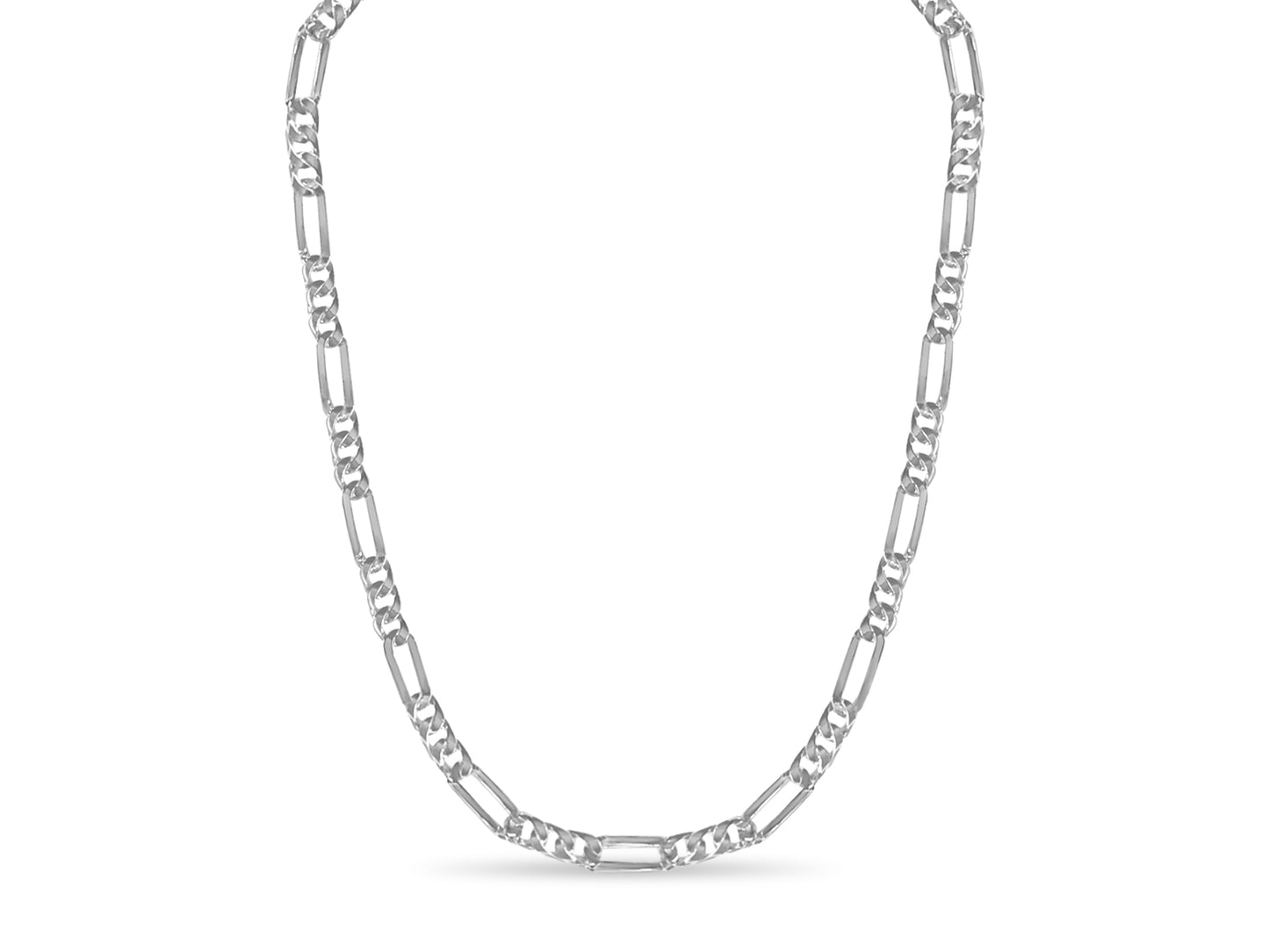 Figaro Solid Gold Handmade Necklace , 8mm, 16-30 Inch