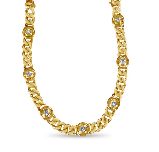 Curb Solid Gold Handmade Necklace , 8mm, 16-30 Inch