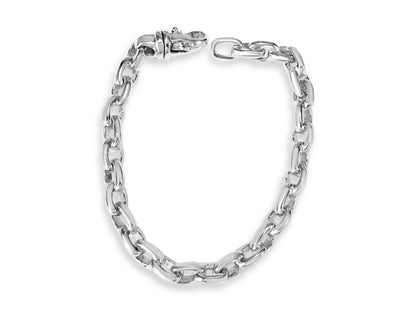 Fancy Rolo Solid Gold Handmade Bracelet , 8mm, 6.5-10 Inch
