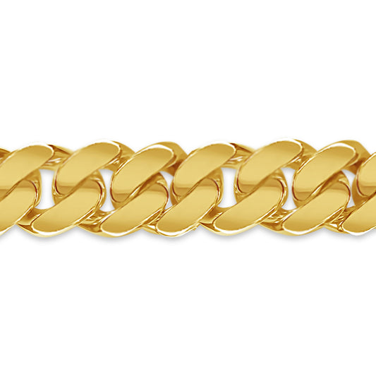 Miami Cuban Solid Gold Handmade Necklace , 13mm, 16-30 Inch