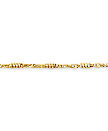 18k Solid Yellow Gold Handmade 5mm Spiral Tube Link Necklace, 30", Approx 91g