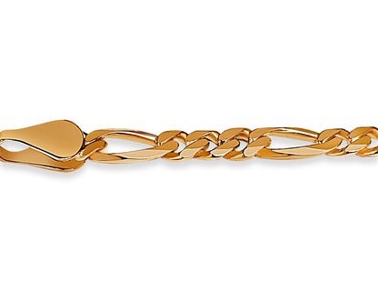 Figaro Solid Gold Handmade Necklace , 5mm, 16-30 Inch