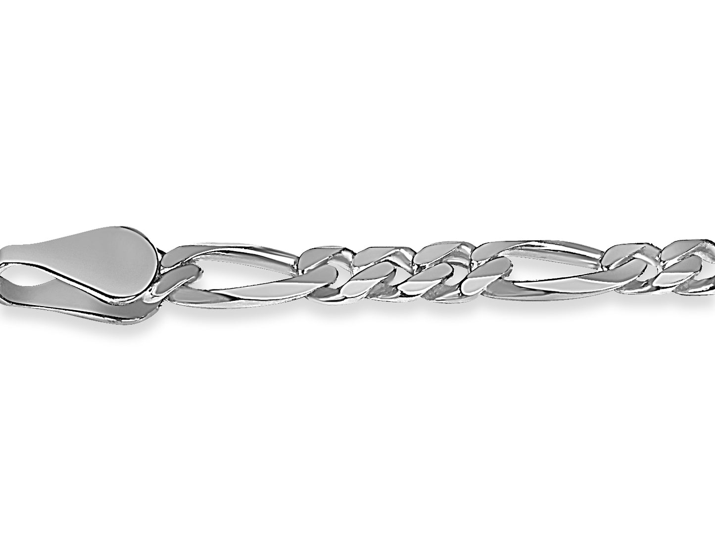 Figaro Solid Gold Handmade Necklace , 5mm, 16-30 Inch