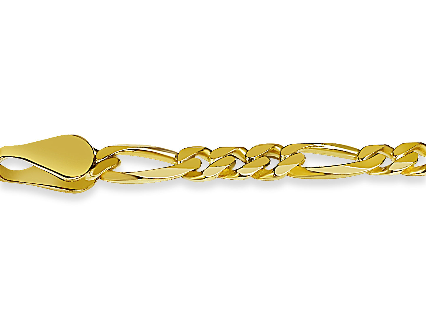 Figaro Solid Gold Handmade Necklace , 5mm, 16-30 Inch