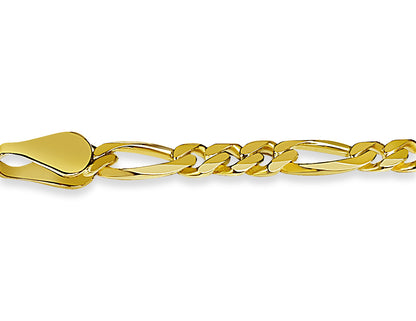 Figaro Solid Gold Handmade Necklace , 5mm, 16-30 Inch