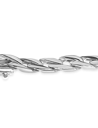 Curb Solid Gold Handmade Bracelet , 7mm, 6.5-10 Inch