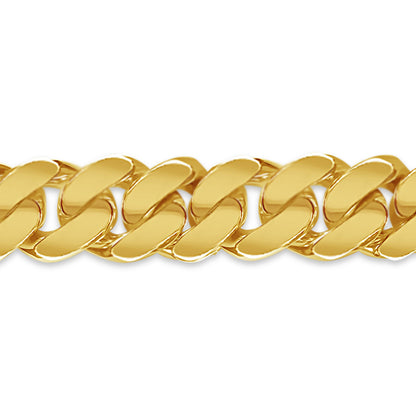 Miami Cuban Solid Gold Handmade Bracelet , 13mm, 6.5-10 Inch