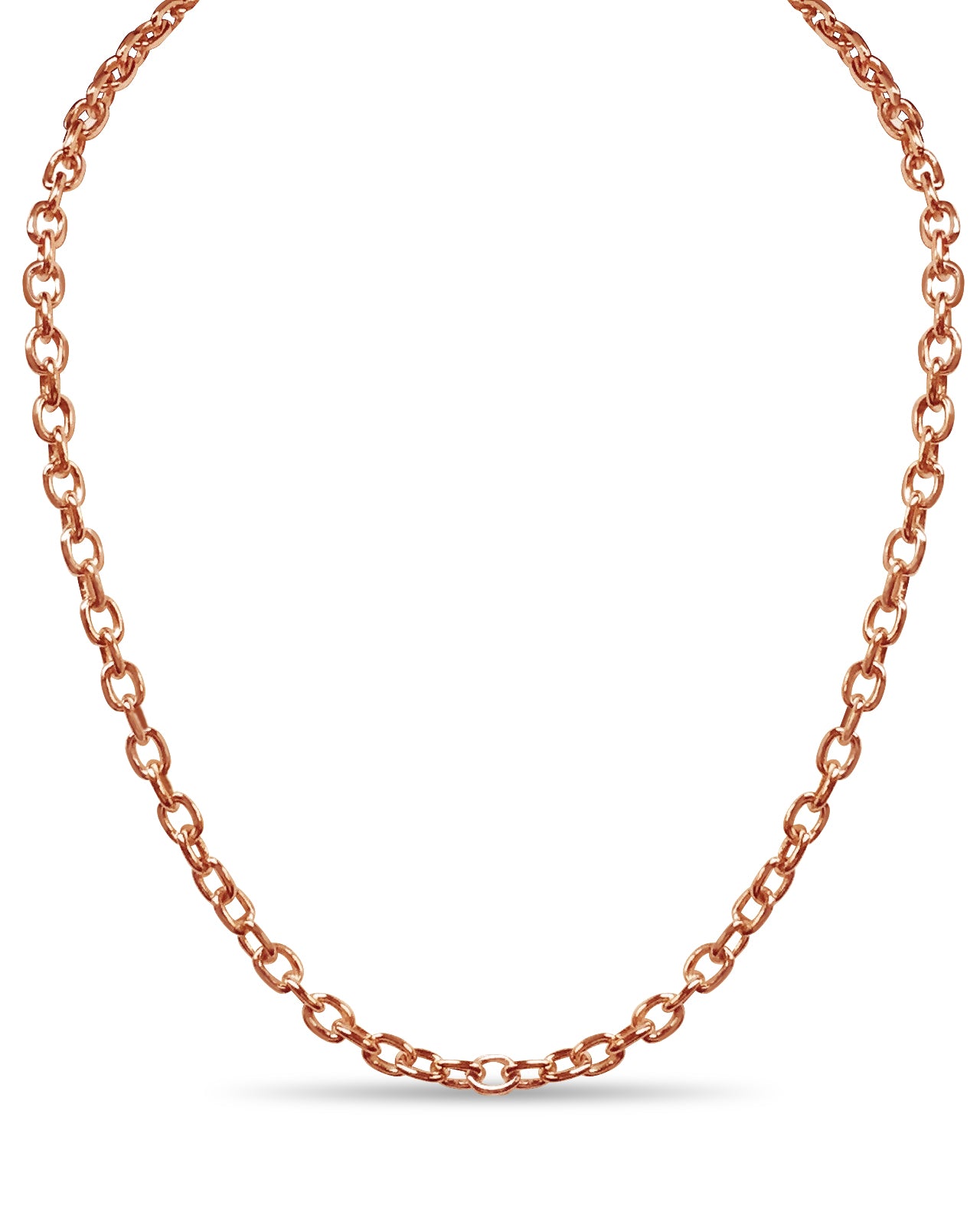 Fancy Rolo Solid Gold Handmade Necklace , 5mm, 16-30 Inch